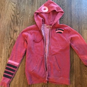 Red free city zip up